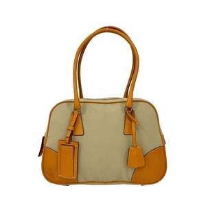 PRADA Cream Leather Shoulder Bag